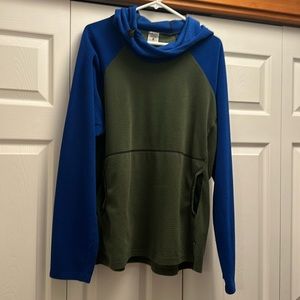 Melanzana Grid Fleece Hoodie. Men’s XXL. Forest/Blue